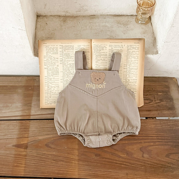 Baby Bear Pattern Strap Overall with Solid Color Shirt Set MyKids-USA