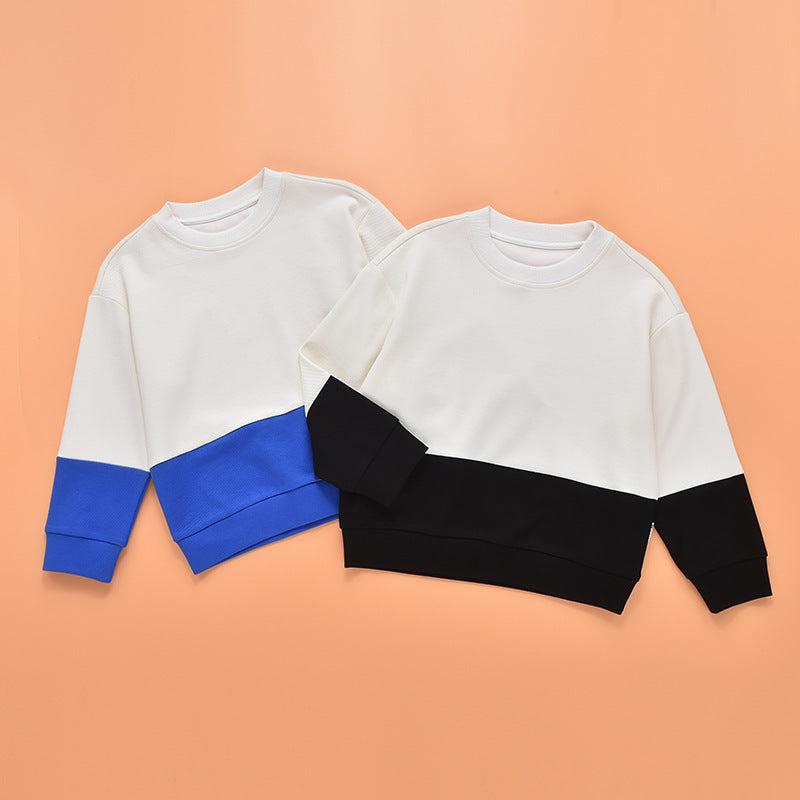 Baby Boy And Girl Colorblock Design Long Sleeve Pullover Hoodies MyKids-USA