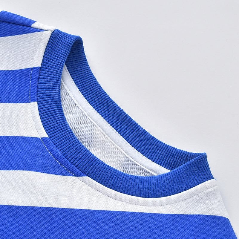 Baby Boy And Girl Striped Pattern Long Sleeve O-Collar Hoodies MyKids-USA
