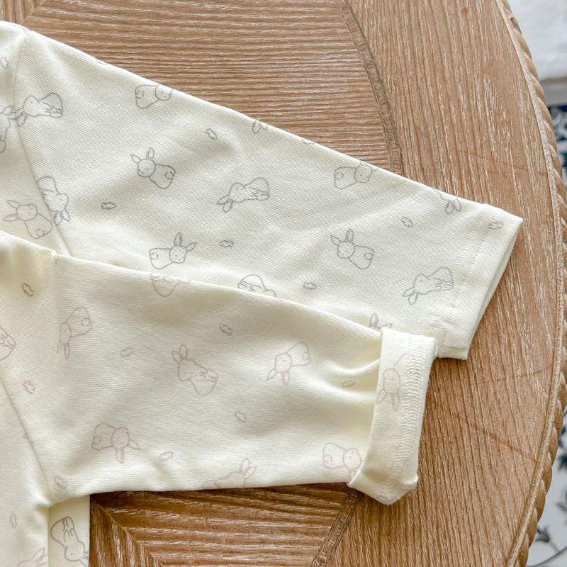 Baby Cute Bunny Graphic Long Sleeves Soft Cotton Bodysuit & Hat, MyKids-USA®, Baby One-Pieces, MyKids-USA/ Baby Bunny Graphic Long Sleeve Cotton Bodysuit & Hat MyKids-USA 