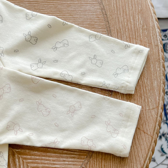 Baby Cute Bunny Graphic Long Sleeves Soft Cotton Bodysuit & Hat, MyKids-USA®, Baby One-Pieces, MyKids-USA / Baby Bunny Graphic Long Sleeve Cotton Bodysuit & Hat MyKids-USA 