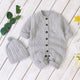 Baby Baby Cable Knitted Pattern Button Front Design Long Sleeve Warm Rompers & Hat, MyKids-USA®, Baby One-Pieces, MyKids-USA - Size/Age - 73 (6-9M) - Color - Grey / Baby Cable Knitted Pattern Button Front Design Long Sleeve Warm Rompers & Hat MyKids USA