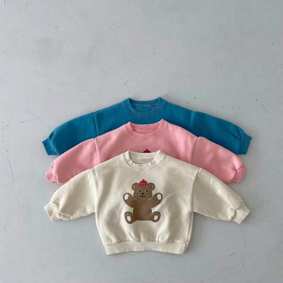 Baby  Cartoon Bear Graphic Long Sleeves Cotton Casual Hoodies, MyKids-USA®, Baby & Toddler Outerwear, MyKids-USA / Baby Cartoon Bear Graphic Long Sleeves Cotton Casual Hoodies MyKids USA