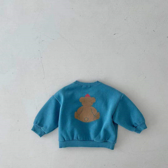 Baby  Cartoon Bear Graphic Long Sleeves Cotton Casual Hoodies, MyKids-USA®, Baby & Toddler Outerwear, MyKids-USA - Size/Age - 66 (3-6M) - Color - Blue / Baby Cartoon Bear Graphic Long Sleeves Cotton Casual Hoodies MyKids USA