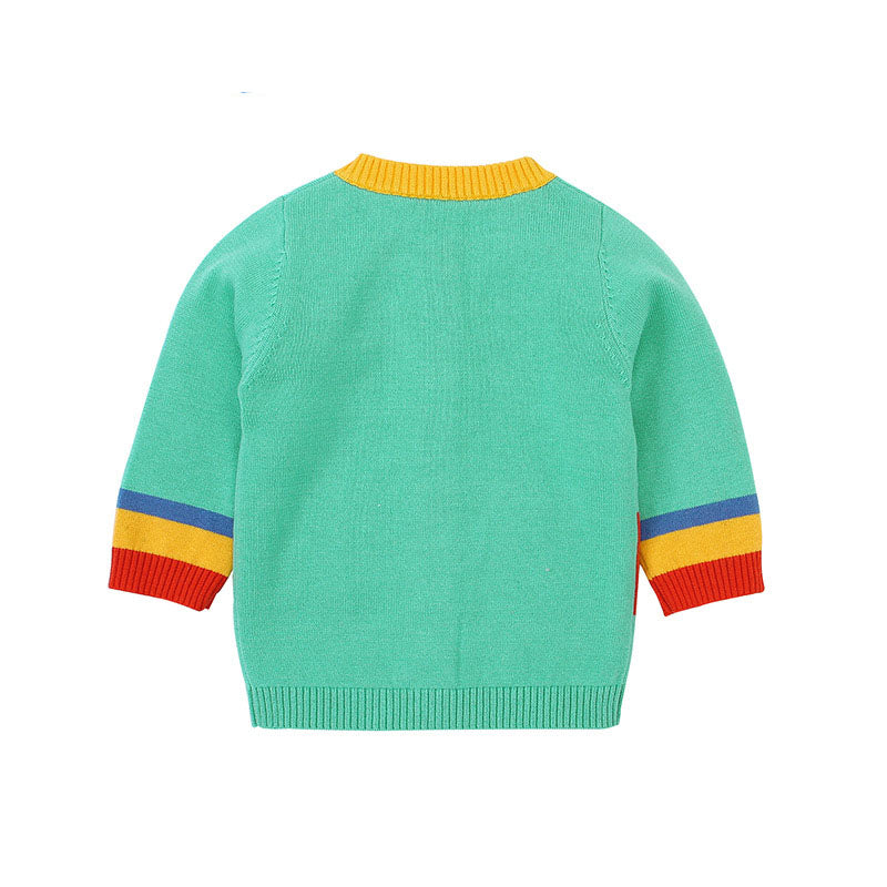 Baby Cartoon Dog Pattern Colorful Contrast Design Cardigan, MyKids-USA®, Baby & Toddler Outerwear, MyKids-USA / Baby Cartoon Dog Pattern Colorful Contrast Design Cardigan MyKids USA