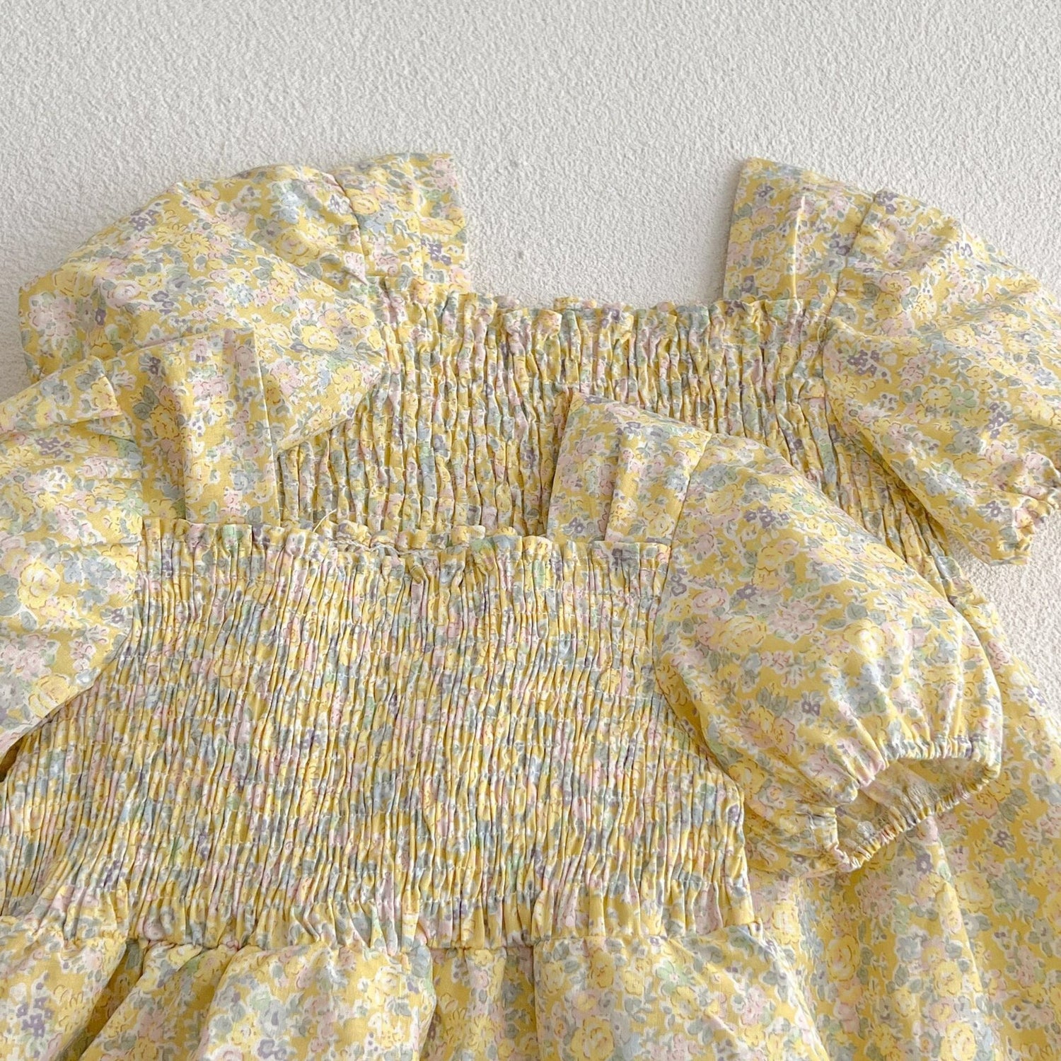 Baby Ditsy Flower Graphic Puff Sleeve Onesie and Dress MyKids-USA