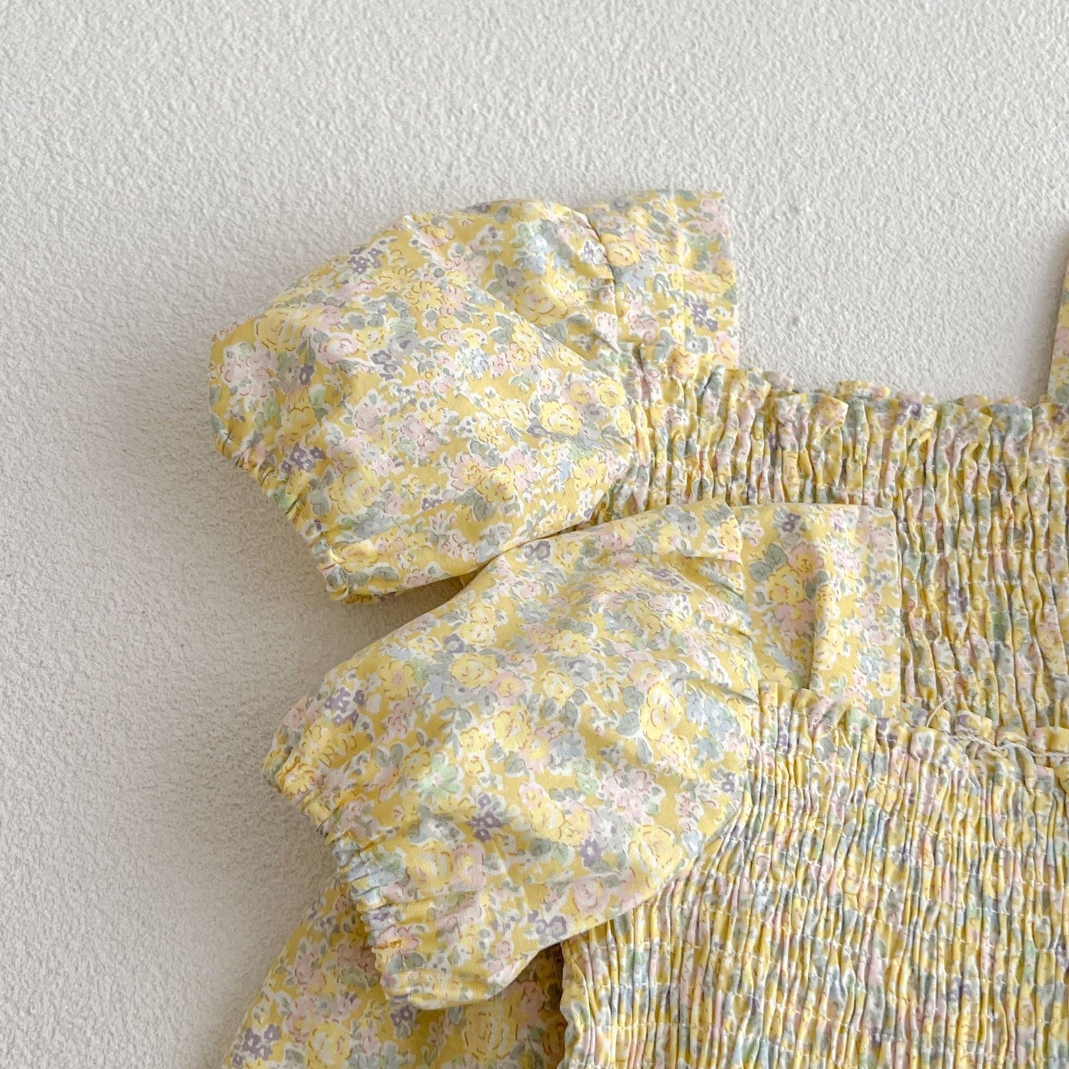 Baby Ditsy Flower Graphic Puff Sleeve Onesie and Dress MyKids-USA