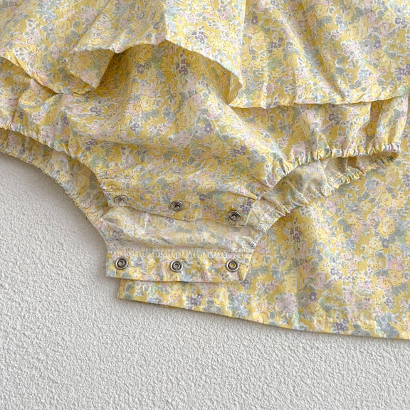 Baby Ditsy Flower Graphic Puff Sleeve Onesie and Dress MyKids-USA