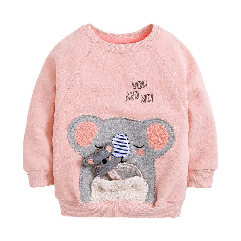 Baby Girl Cartoon Animal Knitted New Style Hoodie In Autumn, MyKids-USA®, Baby & Toddler Outerwear, MyKids-USA - Size/Age - 90 (12-24M) - Color - Pink / Baby Girl Cartoon Animal Knitted New Style Kids Hoodie In Autumn MyKids USA 