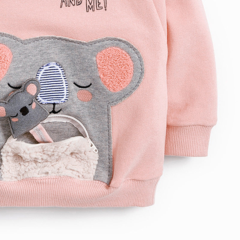 Baby Girl Cartoon Animal Knitted New Style Hoodie In Autumn, MyKids-USA®, Baby & Toddler Outerwear, MyKids-USA / Baby Girl Cartoon Animal Knitted New Style Kids Hoodie In Autumn MyKids USA 