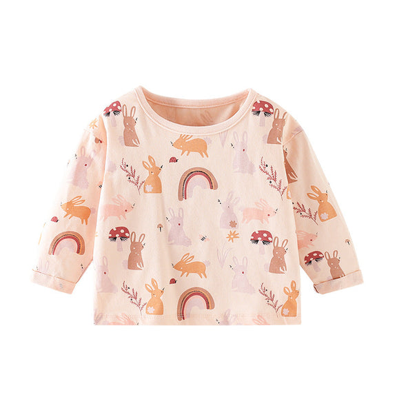 Baby Girl Cartoon Bunny Print Pattern Soft Cotton Comfortable Shirt, MyKids-USA®, Baby & Toddler Outerwear, MyKids-USA - Size/Age - 90 (12-24M) - Color - Pink / Baby Girl Cartoon Bunny Print Pattern Soft Cotton Comfortable Shirt MyKids USA