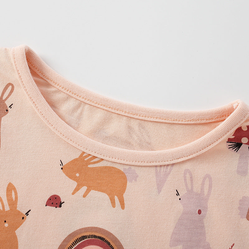 Baby Girl Cartoon Bunny Print Pattern Soft Cotton Comfortable Shirt, MyKids-USA®, Baby & Toddler Outerwear, MyKids-USA / Baby Girl Cartoon Bunny Print Pattern Soft Cotton Comfortable Shirt MyKids USA