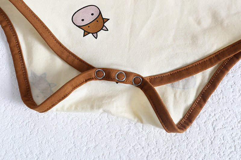 Baby Girl Cartoon Sheep Round-Collar Short-Sleeved Onesie Combo Hat In Summer, MyKids-USA®, Baby & Toddler Outfits, MyKids-USA / Baby Girl Cartoon Sheep Round-Collar Short-Sleeve Onesie with Hat – Summer MyKids-USA