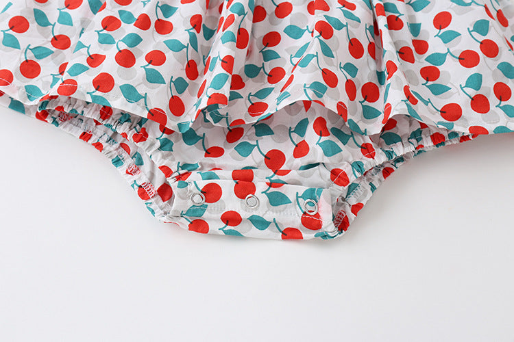 Baby Girl Cherry Print Sleeveless Onesies With Headband, MyKids-USA®, Baby & Toddler Outfits, MyKids-USA/ Baby Girl Cherry Print Sleeveless Onesie with Headband MyKids USA