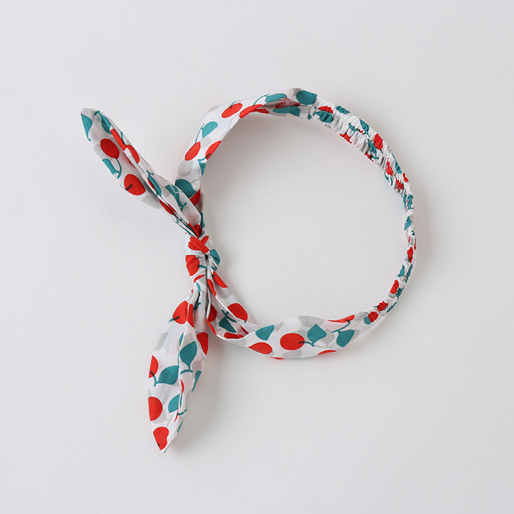 Baby Girl Cherry Print Sleeveless Onesies With Headband, MyKids-USA®, Baby & Toddler Outfits, MyKids-USA / Baby Girl Cherry Print Sleeveless Onesie with Headband MyKids USA