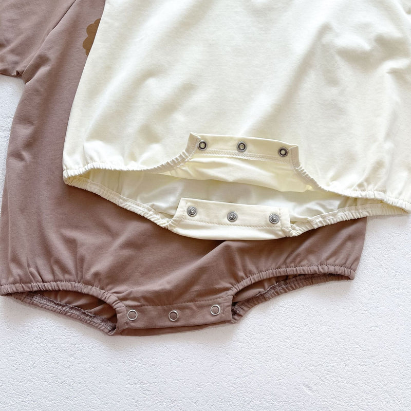 Baby Girl Cute Smile Face Print Short-Sleeved Round Collar Simpfy Onesies, MyKids-USA®, Baby & Toddler Outfits, MyKids-USA / Baby Girl Cute Smile Face Print Short-Sleeved Round Collar Simpfy Onesies MyKids USA