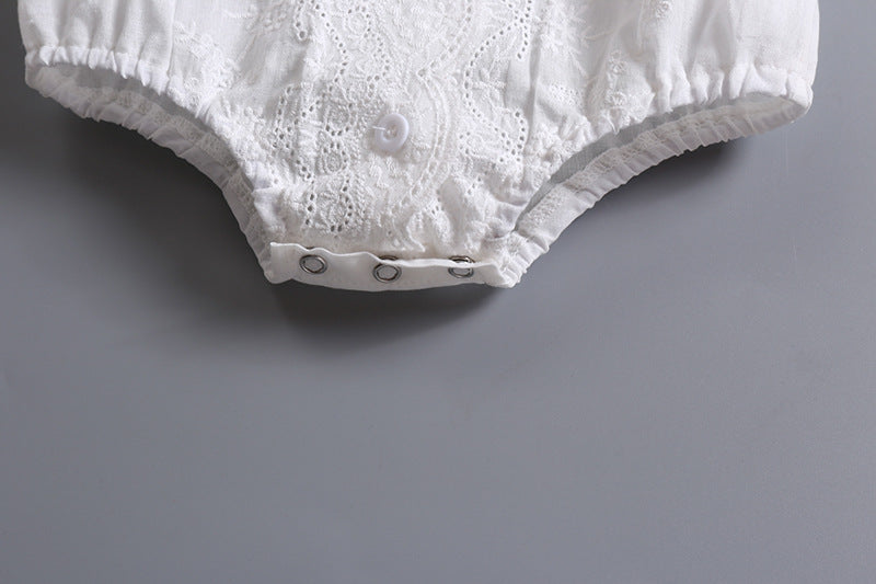 Baby Girl Embroidery Pattern Round Neck Mullet Design Sleeveless Cardigan Onesies With Bow Decorations, MyKids-USA®, Baby & Toddler Outerwear, MyKids-USA / Baby Girl Embroidery Pattern Round Neck Mullet Design Sleeveless Cardigan Onesies With Bow Decorations MyKids-USA