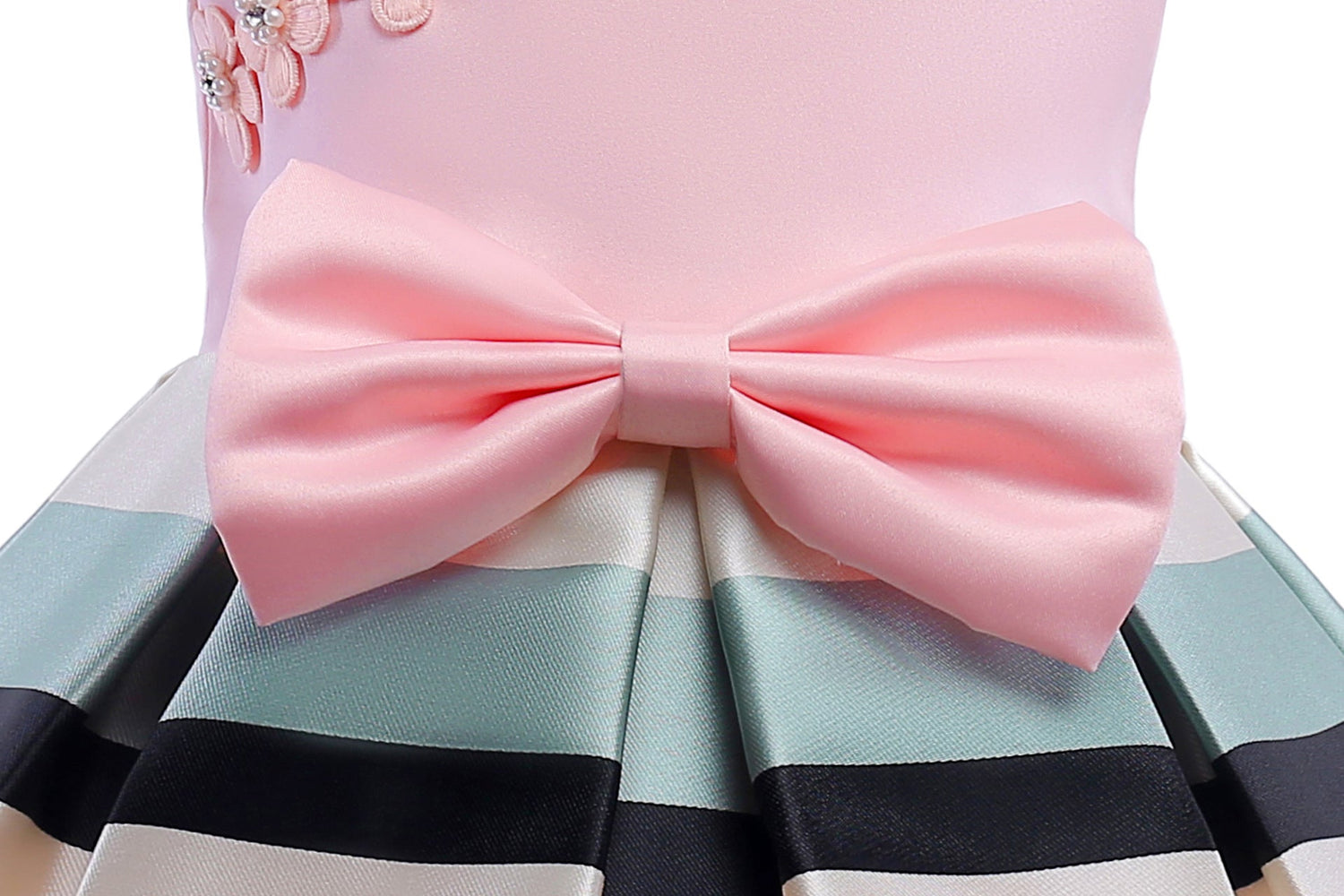 Baby Girl Floral Patched Pattern Striped Tutu Princess Dress One Shoulder Dress, MyKids-USA®, Baby & Toddler Dresses, MyKids-USA / Baby Girl Floral Patched Pattern Striped Tutu Princess Dress One Shoulder Dress MyKids USA