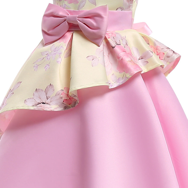 Baby Girl Floral Pattern Bow Tie Princess Tutu Dress Formal Dress, MyKids-USA®, Baby & Toddler Dresses, MyKids-USA / Baby Girl Floral Pattern Bow Tie Princess Tutu Dress Formal Dress MyKids USA