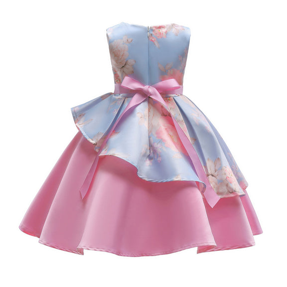 Baby Girl Floral Pattern Bow Tie Princess Tutu Dress Formal Dress, MyKids-USA®, Baby & Toddler Dresses, MyKids-USA / Baby Girl Floral Pattern Bow Tie Princess Tutu Dress Formal Dress MyKids USA