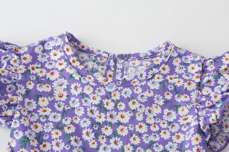 Baby Girl Floral Print Onesies With Headband In Summer Outfit Wearing, MyKids-USA®, Baby & Toddler Outfits, MyKids-USA / Baby Girl Floral Print Onesie with Headband – Summer MyKids-USA