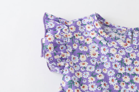 Baby Girl Floral Print Onesies With Headband In Summer Outfit Wearing, MyKids-USA®, Baby & Toddler Outfits, MyKids-USA / Baby Girl Floral Print Onesie with Headband – Summer MyKids-USA