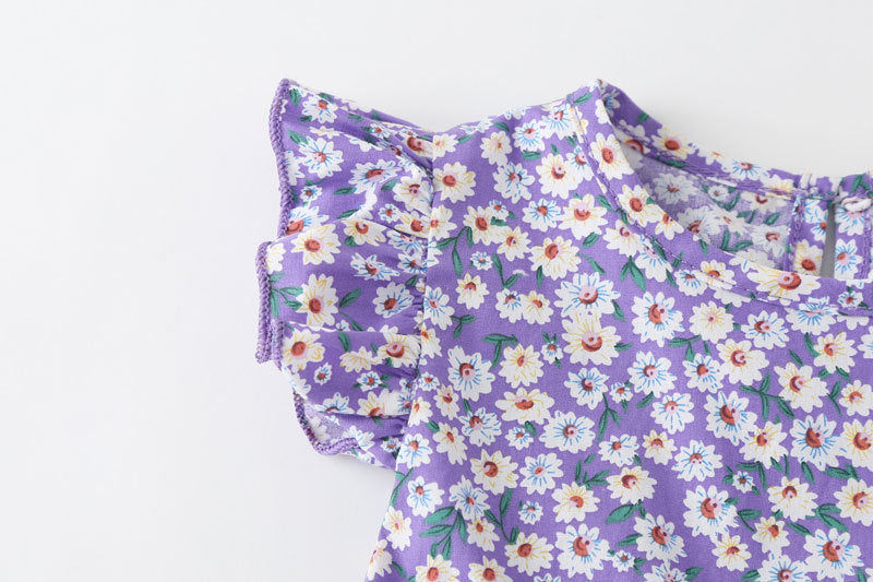 Baby Girl Floral Print Onesies With Headband In Summer Outfit Wearing, MyKids-USA®, Baby & Toddler Outfits, MyKids-USA / Baby Girl Floral Print Onesie with Headband – Summer MyKids-USA