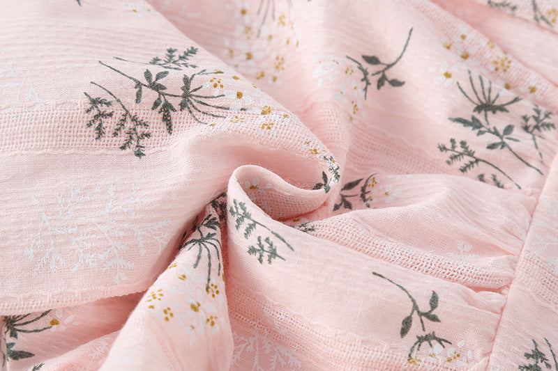 Baby Girl Floral Print Round-Collared Combo Headband, MyKids-USA®, Baby & Toddler Outfits, MyKids-USA / Baby Girl Floral Print Onesie with Round Collar and Headband MyKids-USA