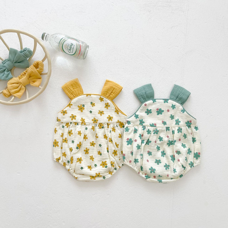 Baby Girl Floral Print Sleeveless Suspenders Onesies, MyKids-USA®, Baby & Toddler Outfits, MyKids-USA / Baby Girl Floral Print Sleeveless Suspender Onesie MyKids-USA