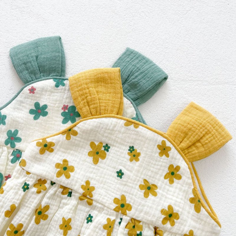 Baby Girl Floral Print Sleeveless Suspenders Onesies, MyKids-USA®, Baby & Toddler Outfits, MyKids-USA / Baby Girl Floral Print Sleeveless Suspender Onesie MyKids-USA