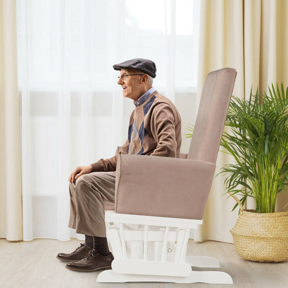 Baby Nursery Rocker Glider and Ottoman Cushion Set – Pink