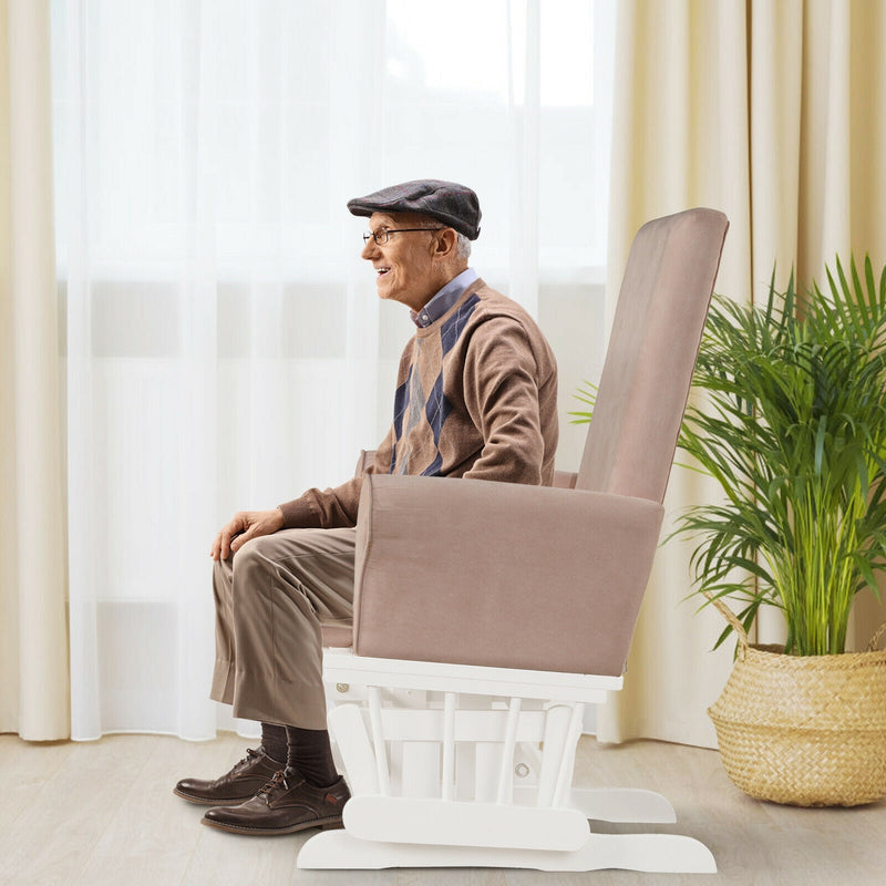 Baby Nursery Rocker Glider and Ottoman Cushion Set – Pink