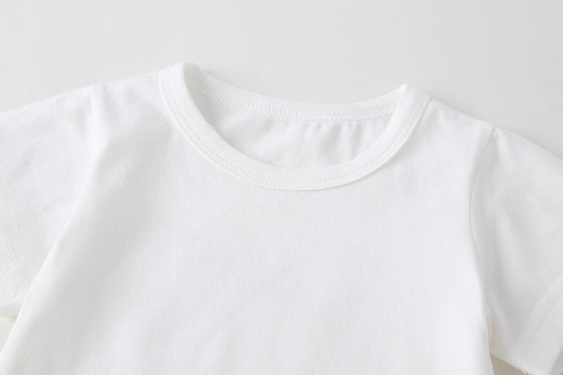 Baby Kids Puppy Print Pattern Short Sleeves With Straps Onesies In Set With Hat Of Puppy Shape, MyKids-USA®, Baby & Toddler Outerwear, MyKids-USA / Baby Puppy Print Short Sleeve Onesie with Straps & Puppy Hat Set MyKids-USA