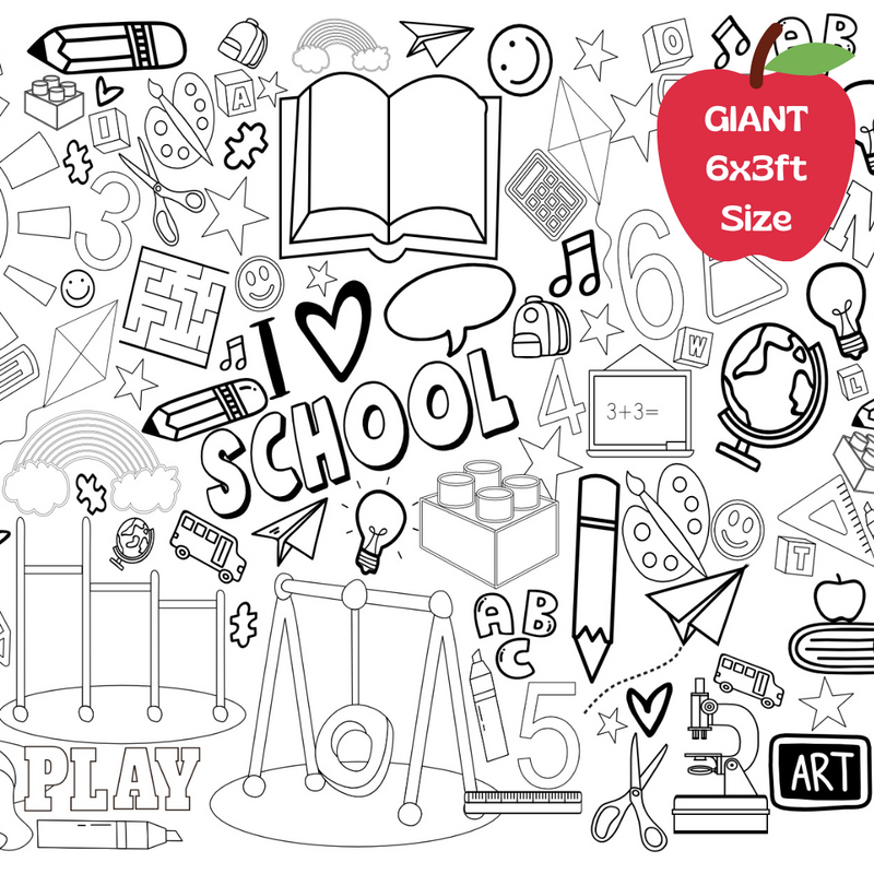 School Coloring Tablecloth