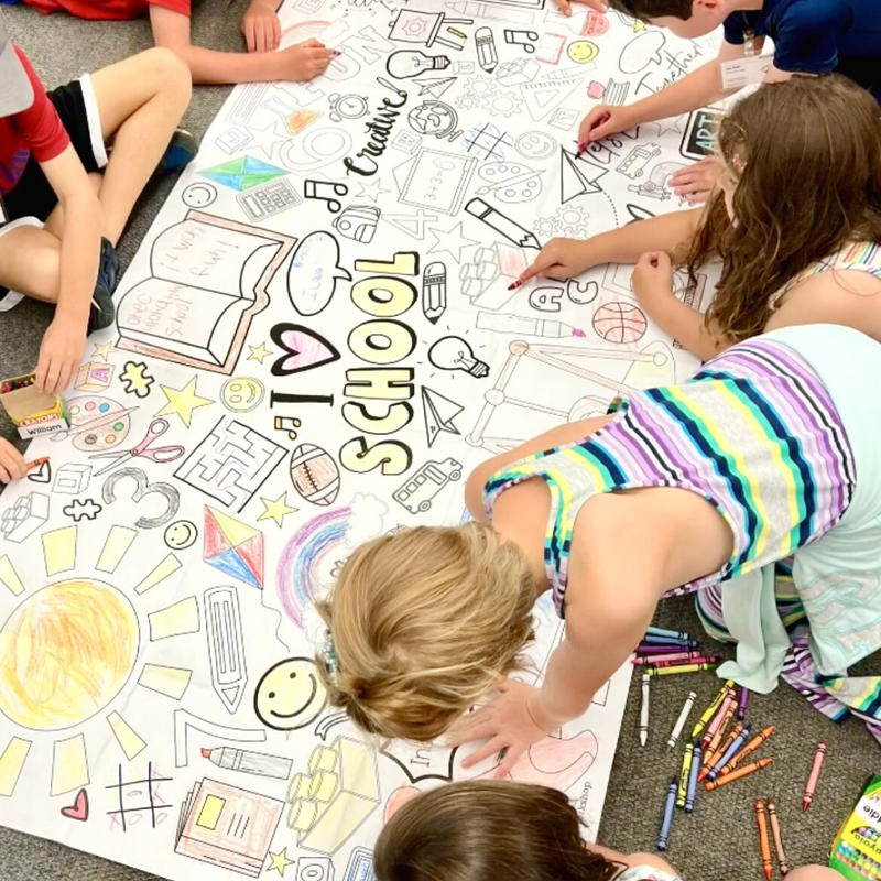 School Coloring Tablecloth