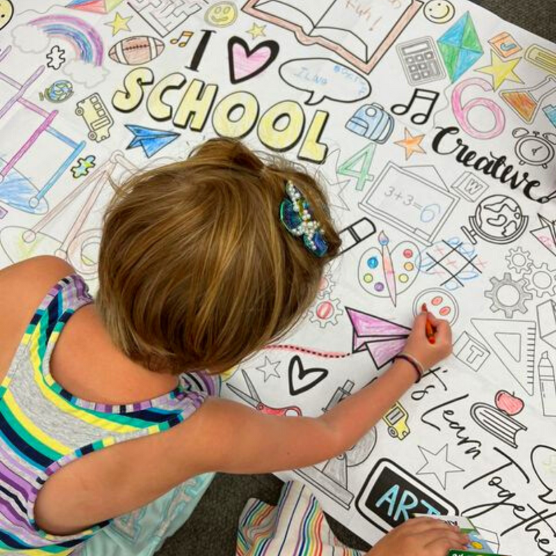 School Coloring Tablecloth
