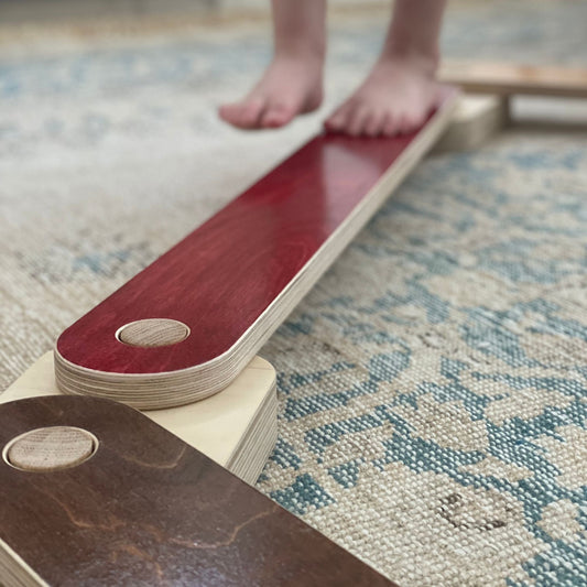 Playtime with a balance beam for kids