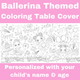 Ballerina Coloring Tablecloth