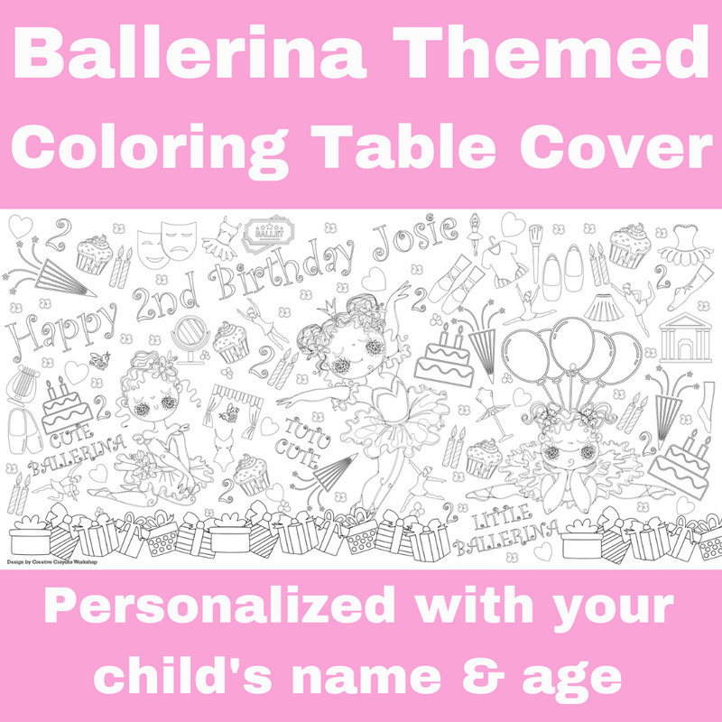 Ballerina Coloring Tablecloth