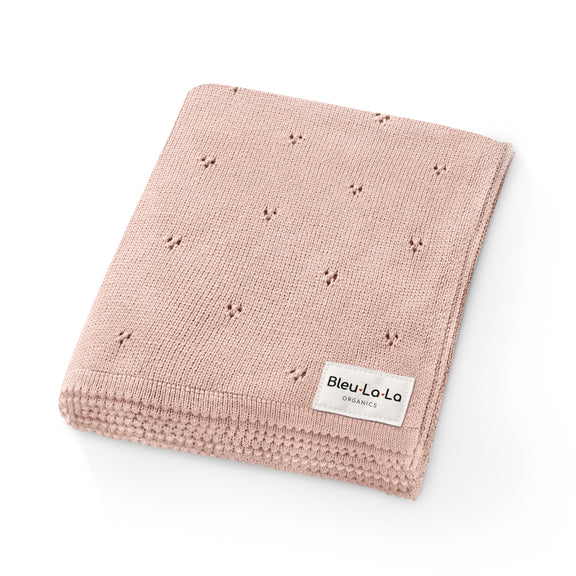 Gray Organic Pointelle Knit Swaddle Blanket for Babies – by Bleu La La