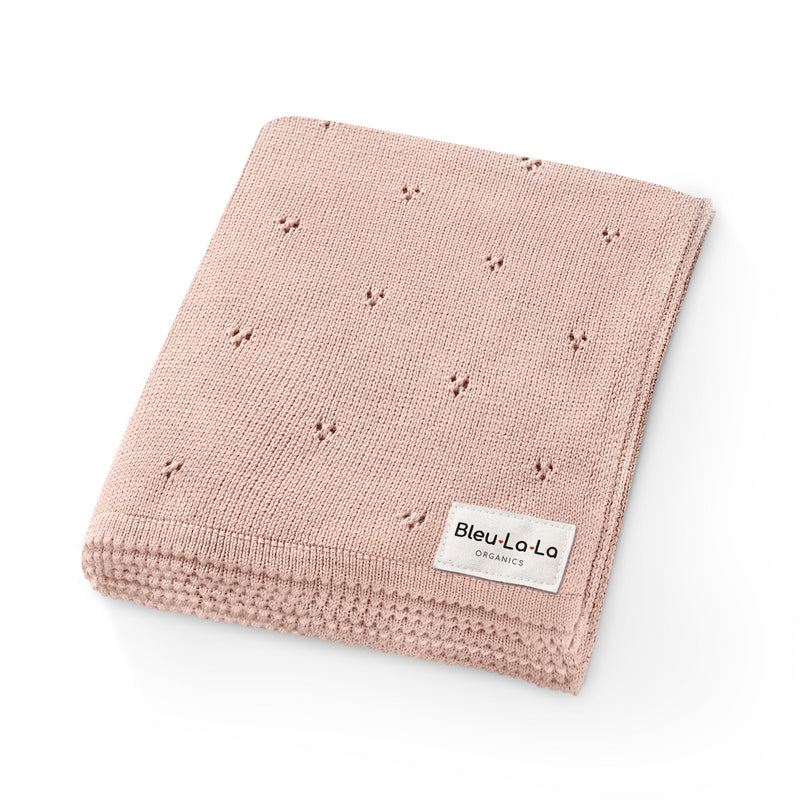 Gray Organic Pointelle Knit Swaddle Blanket for Babies – by Bleu La La