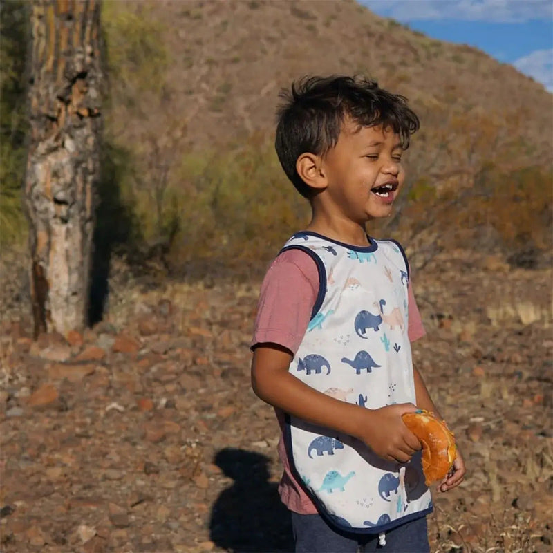 BapronBaby® Bapron in Desert Dinos / Bib + Apron That Safely Ties Around the Body