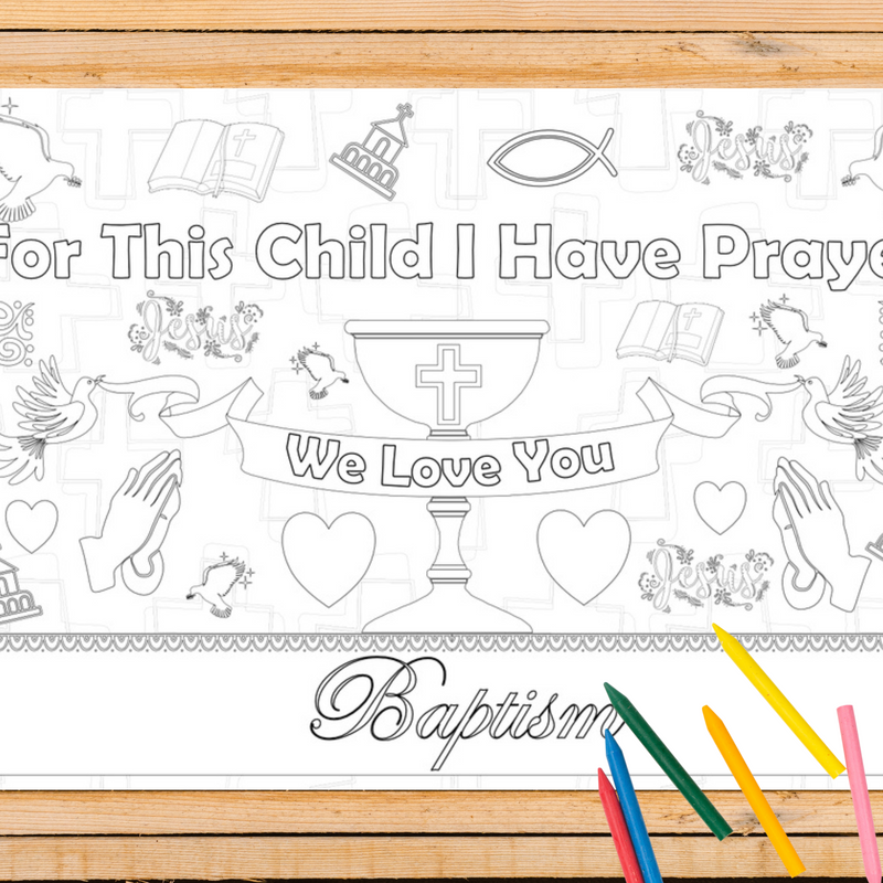 Baptism Coloring Tablecloth
