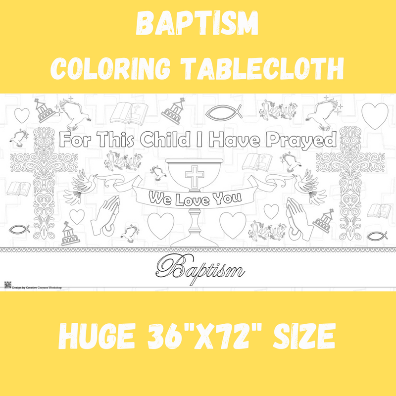 Baptism Coloring Tablecloth