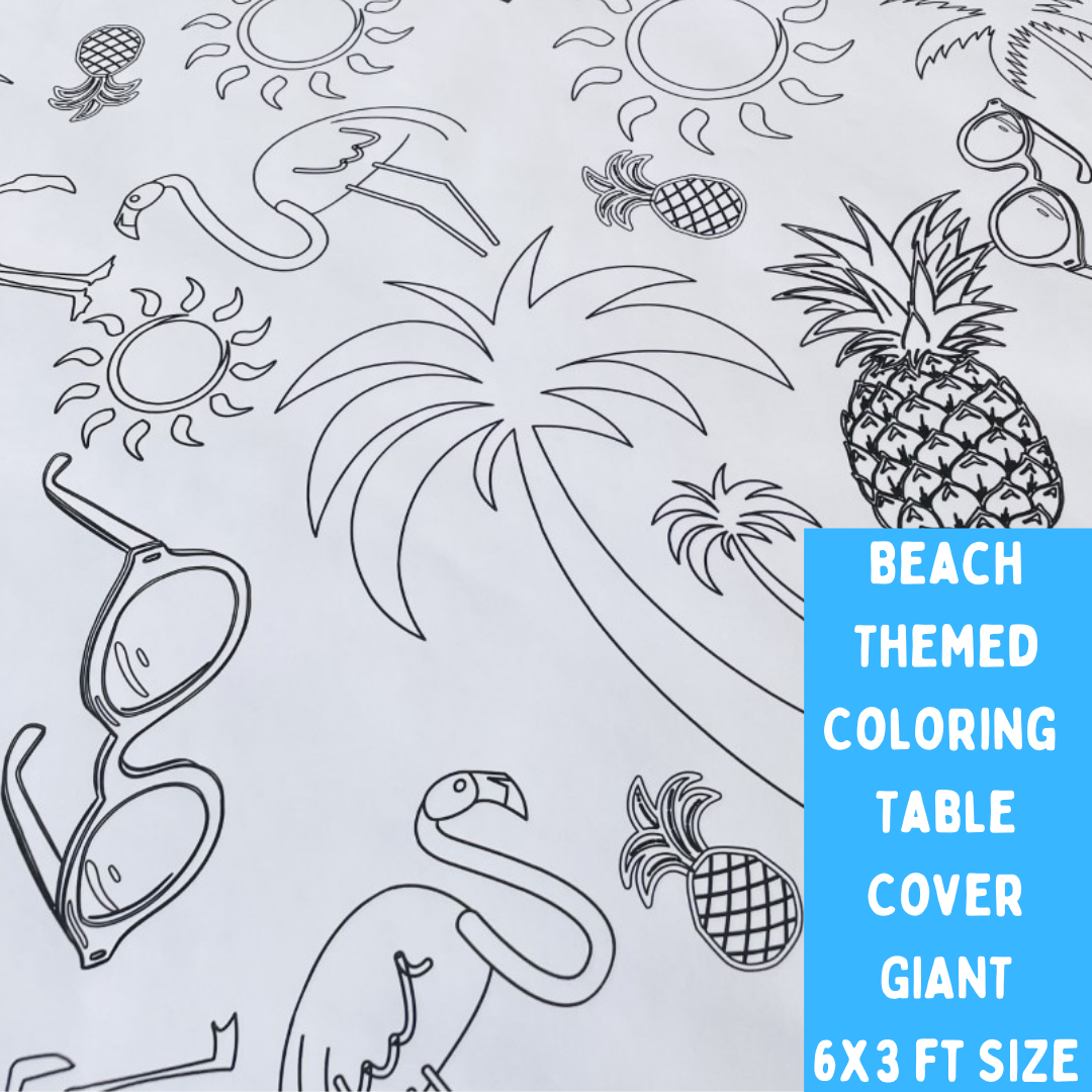 Beach Kids Coloring Tablecloth