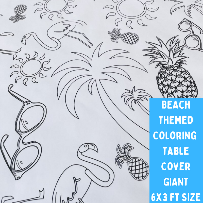 Beach Kids Coloring Tablecloth