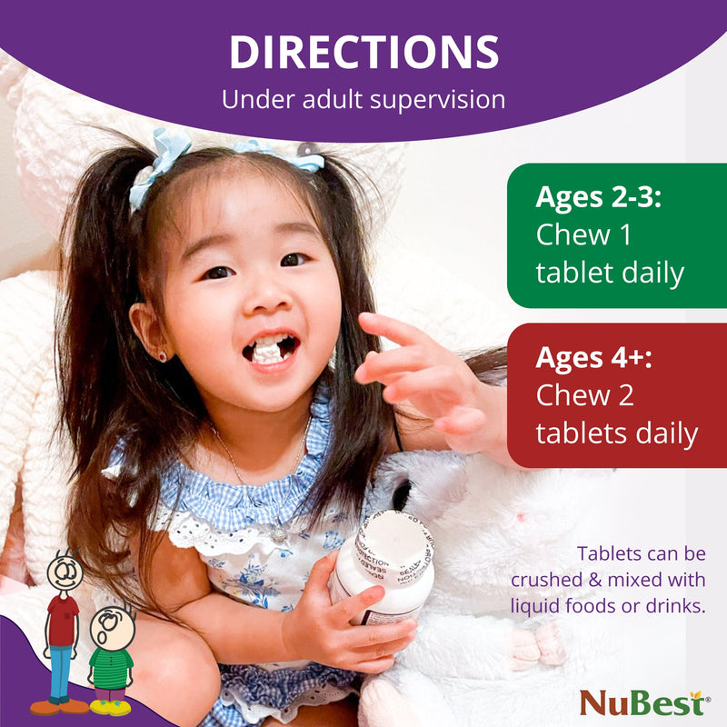 Berry 90 Chewables for Growth Support – Kids Ages 2–9 by NuBest Nutrition