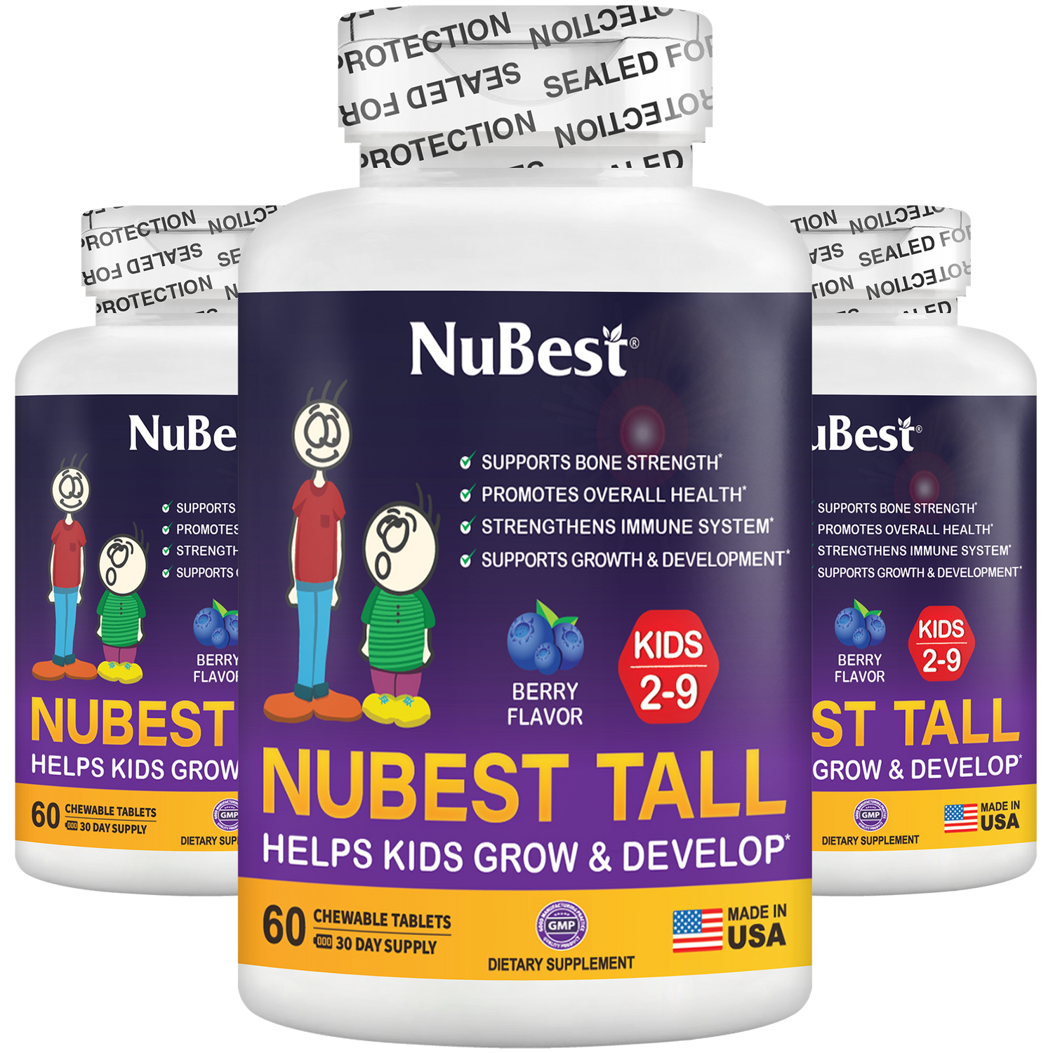 Berry Multivitamins for Kids (Ages 2–9) – 60 Chewables by NuBest Nutrition