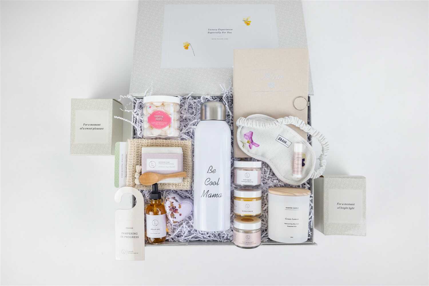 Big luxury big new mom gift basket basket full of natural products and some indulgence items for the new mother – Lizush