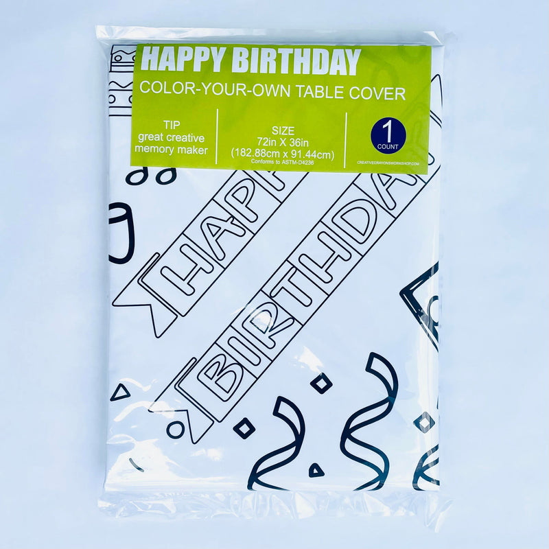 Happy Birthday Coloring Tablecloth – Party Activity for Kids